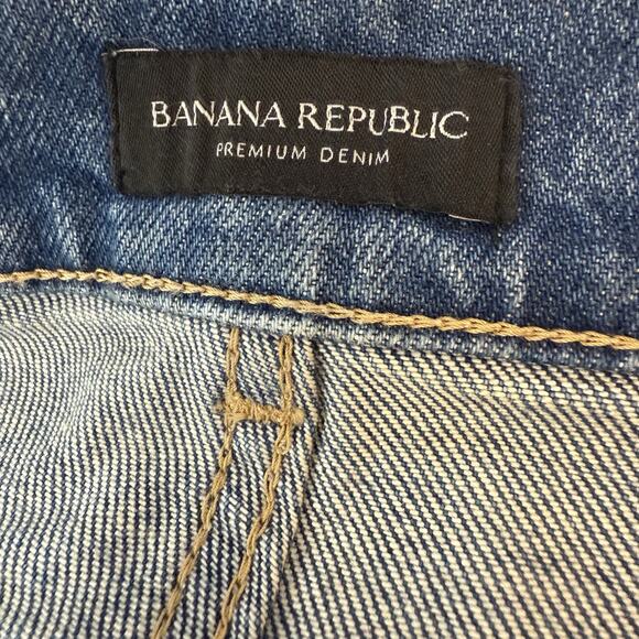 Banana Republic High Rise Wide Leg Cropped Jeans WOMENS SIZE 32 Medium Wash Clas - Picture 7 of 10